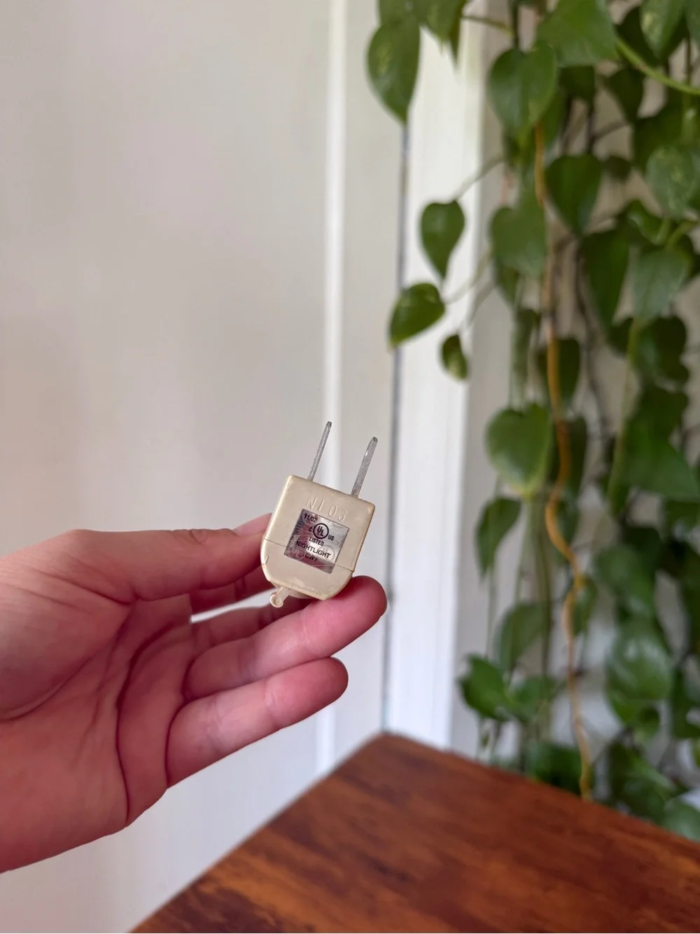 (3) piece vintage plug in light & cover
